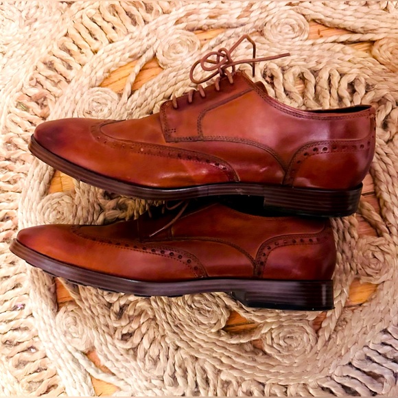 Cole Haan British Tan Leather Warren' Wingtip Oxford 11 - Picture 4 of 7